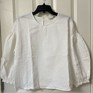 Club Monaco long sleeve white blouse